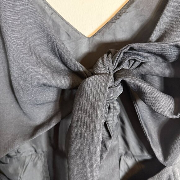 Wilfred Aritzia Ecoulement Romper Women's 4 Black Tie Waist Cut Out Sleeveless - Picture 10 of 14